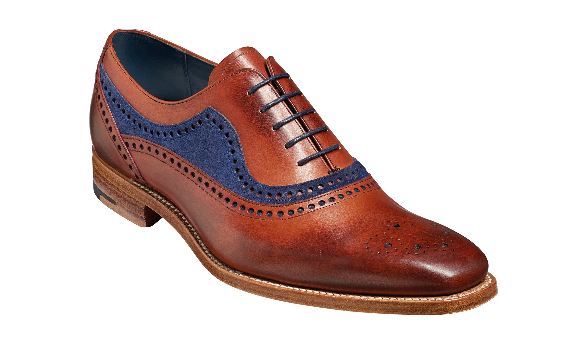 Brandon - Rosewood Calf / Navy Suede